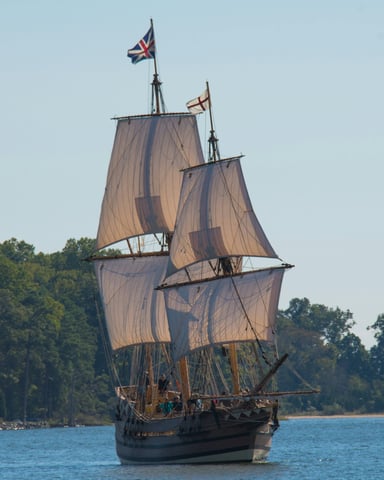 Historic tall ship under full sail
